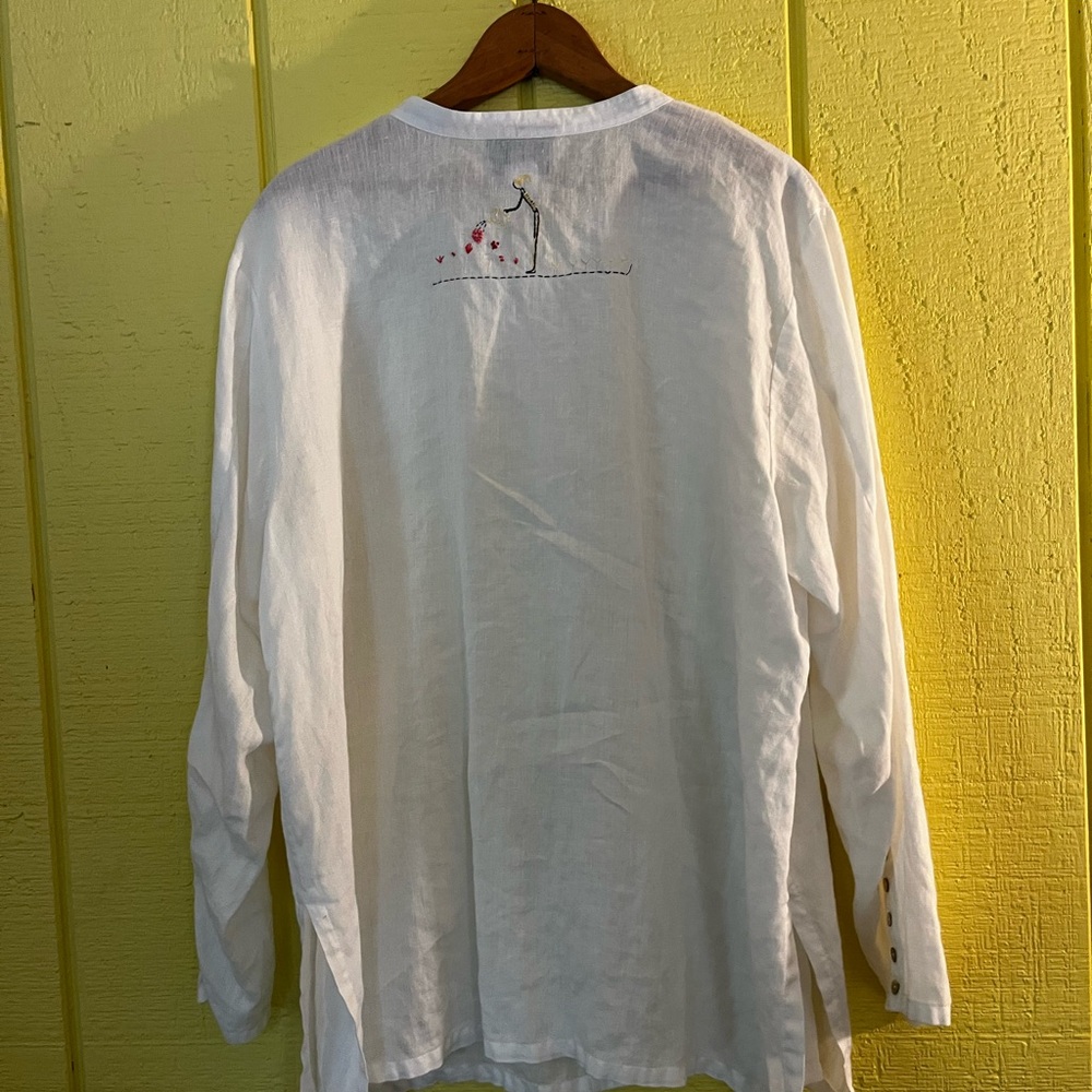 White Button-Up Linen Tunic